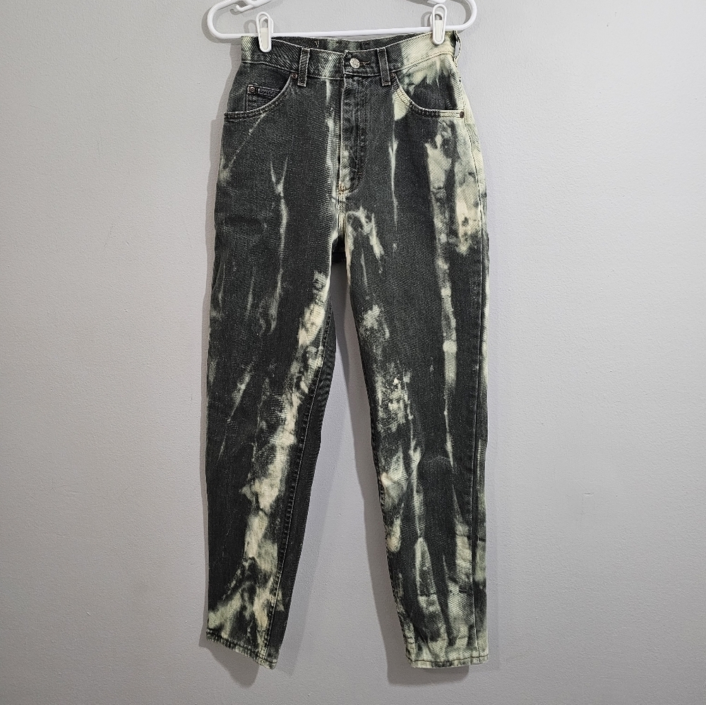 Custom Upcycled Tie Dyed Lee Riveted Straight Leg Jeans